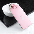 Eleanoras Personalised Pastel Pink Foiled Leather Luggage Tag Luggage Tags