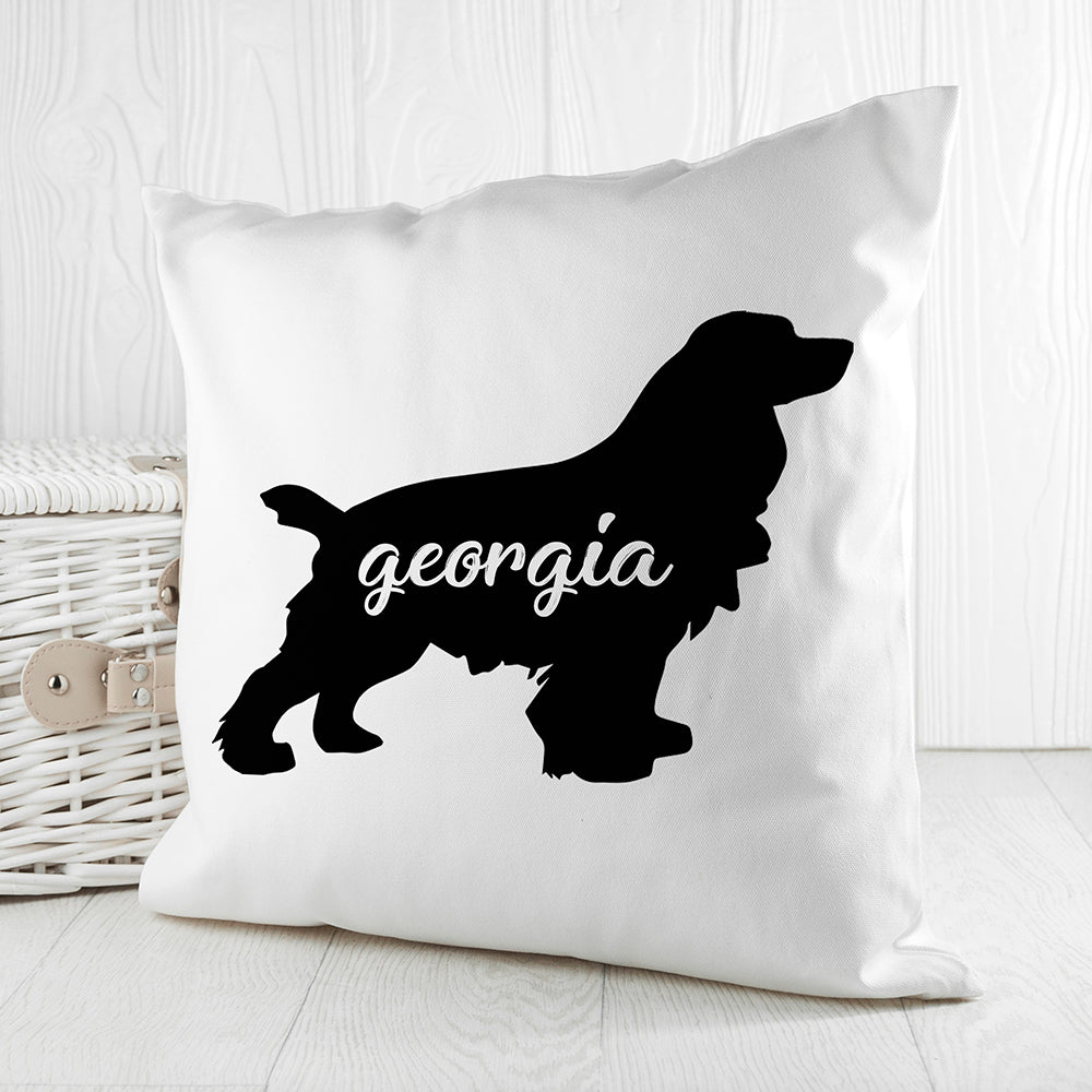 Eleanoras Personalised Cocker Spaniel Silhouette Cushion Cover Cushions & Covers