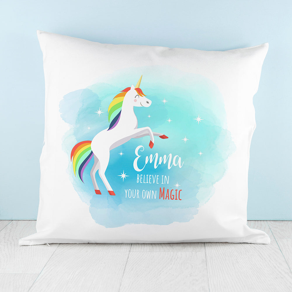 Eleanoras Personalised Rainbow Unicorn Cushion Cover Cushions & Covers