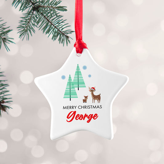 CHRISTMAS DEER PERSONALISED DECORATION Christmas Baubles & Decorations from Eleanoras