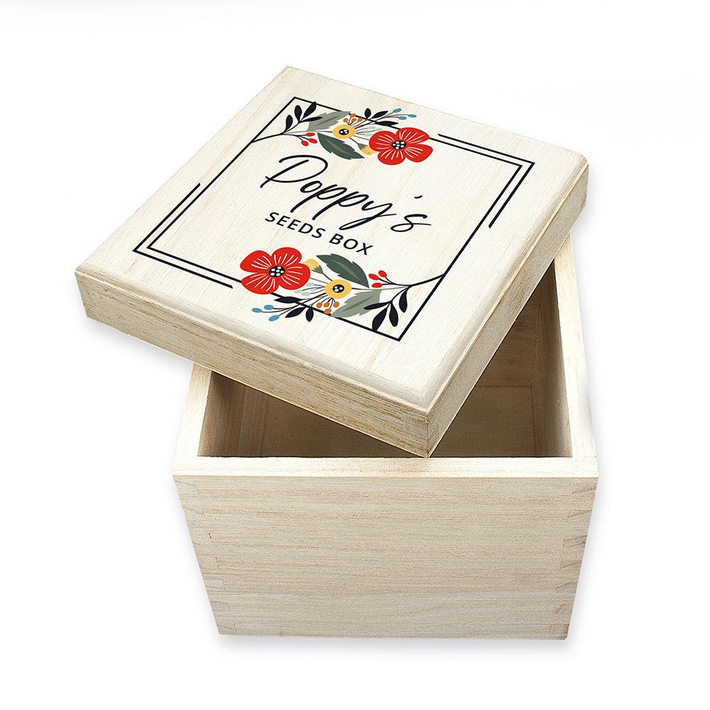 Eleanoras Personalised Floral Frame Seeds Box Boxes & Chests