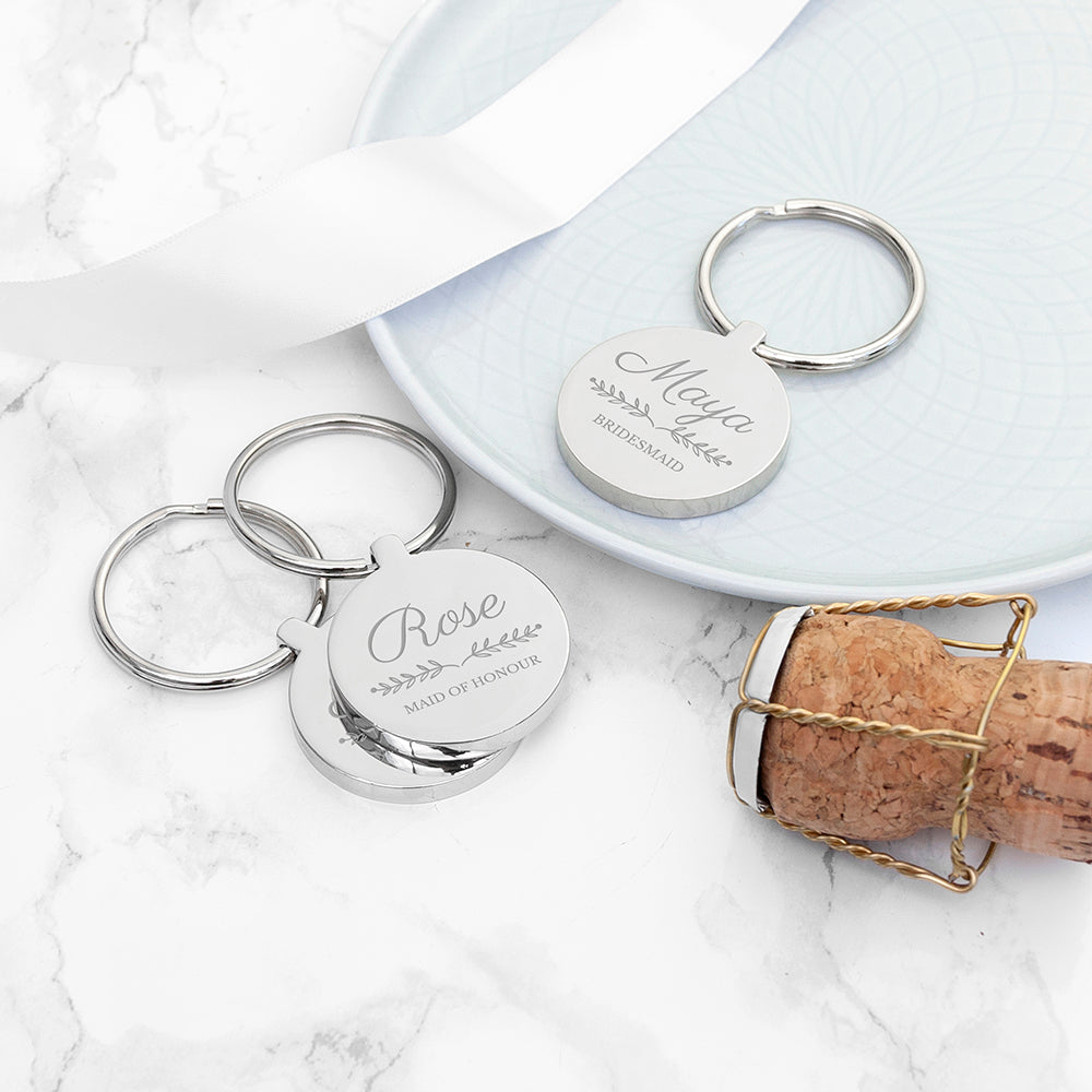 Eleanoras Personalised Bridal Party Silver Keyring Keyrings
