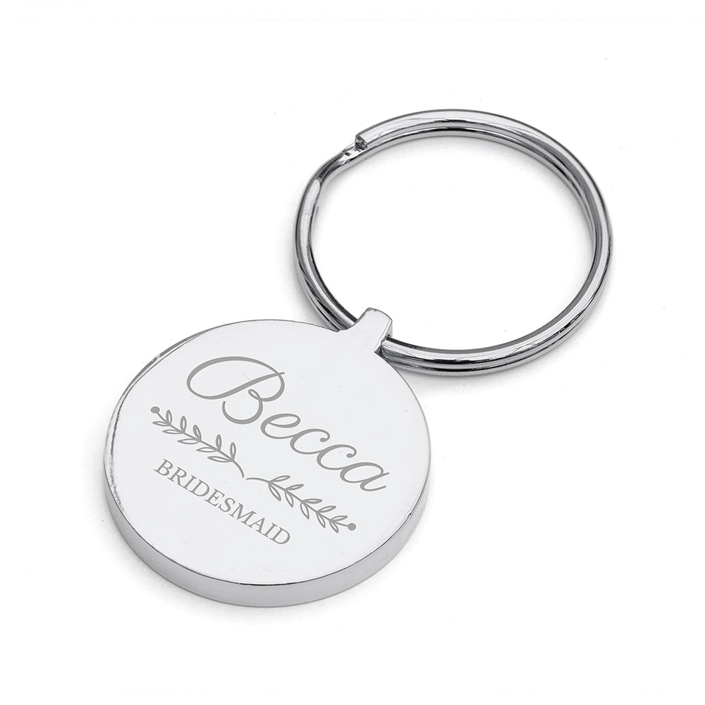 Eleanoras Personalised Bridal Party Silver Keyring Keyrings