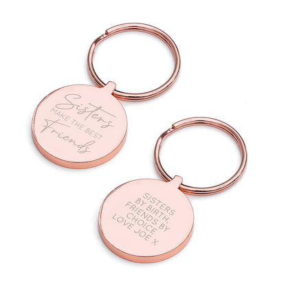 SISTERS PERSONALISED ROUND KEYRING