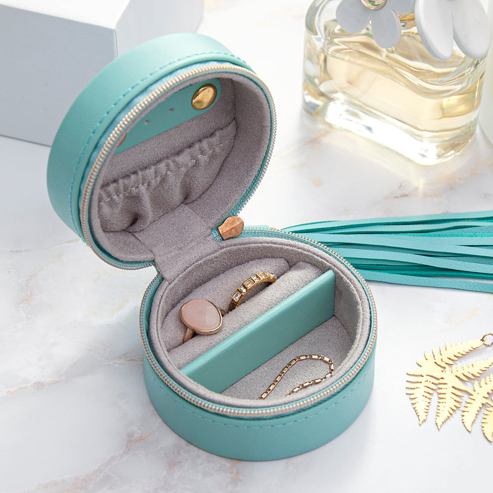 Eleanoras Personalised Turquoise Jewellery Case With Tassle 