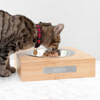 Eleanoras Personalised Bamboo Pet Bowl with Metal Tag Pet Bowls