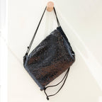 Eleanoras Personalised Kids Hidden Message Sequin Bag Black PE Kit Bags