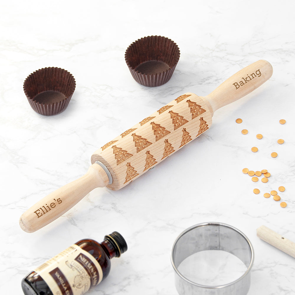 Eleanoras KIDS CHRISTMAS PERSONALISED TREE DOUGH DECORATING ROLLING PIN Utensils