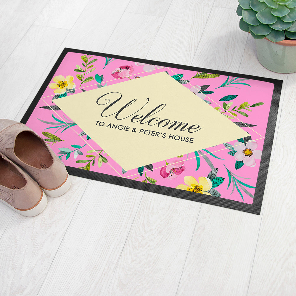 Eleanoras FLORAL PERSONALISED INDOOR DOORMAT Indoor Doormats