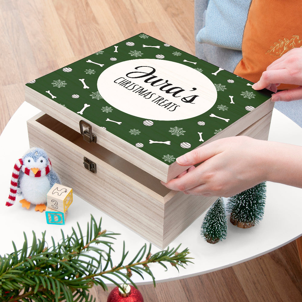 Personalised Dog Treats Christmas Box