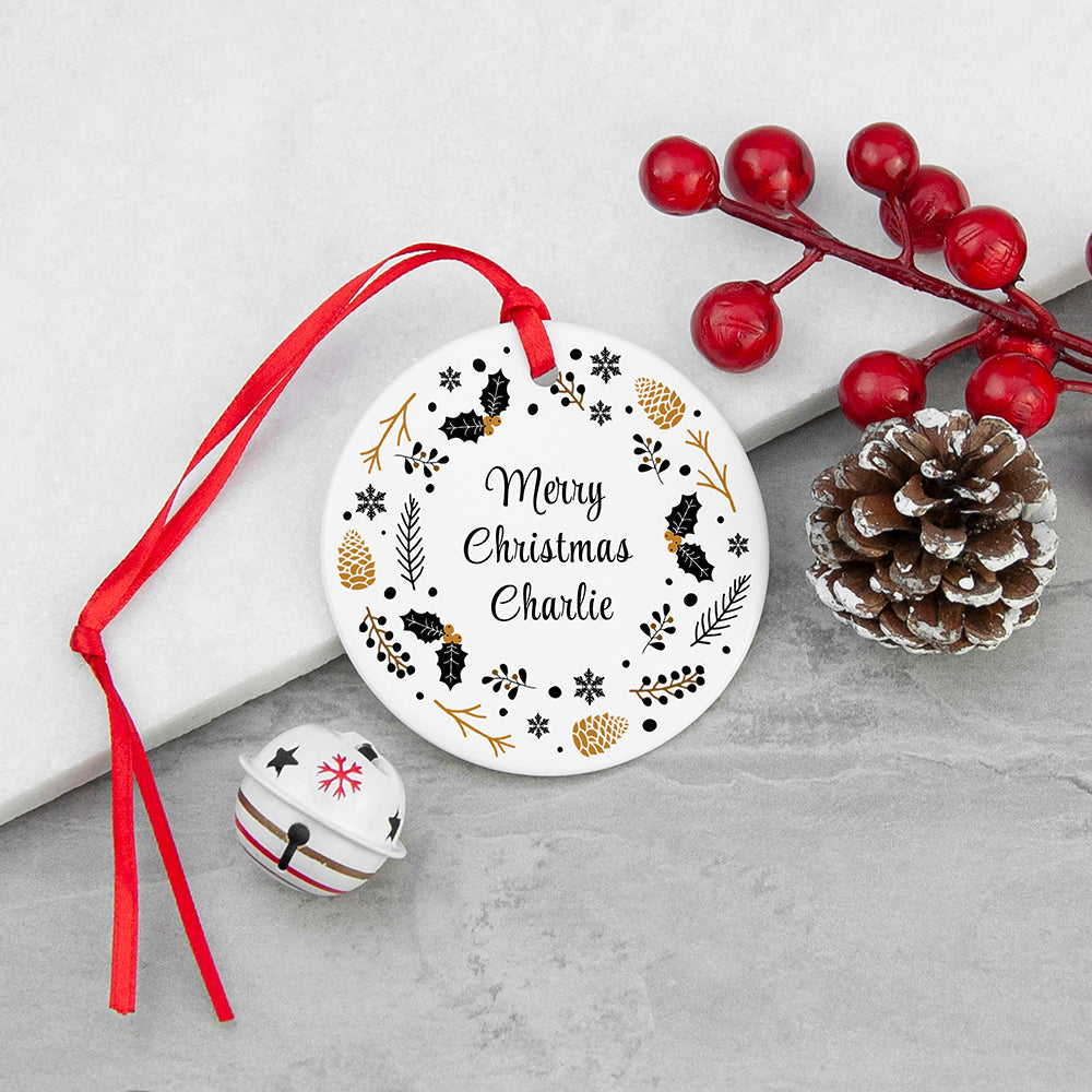 Eleanoras BOTANICAL NORDIC PERSONALISED ORNAMENT Christmas Baubles & Decorations