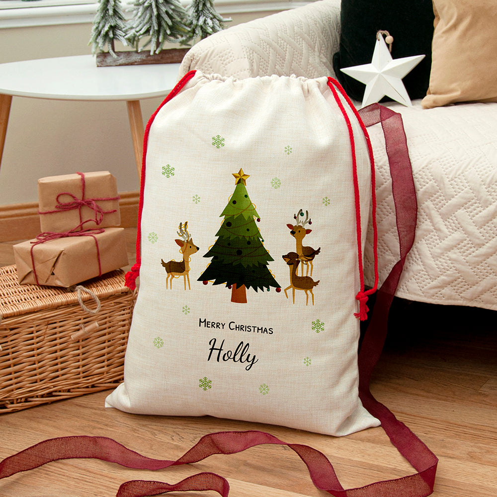 REINDEER FAMILY PERSONALISED CHRISTMAS SACK