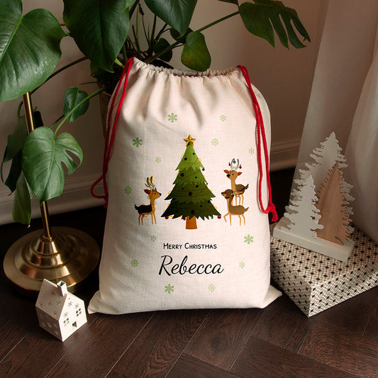 REINDEER FAMILY PERSONALISED CHRISTMAS SACK