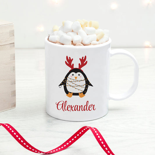 Eleanoras WINTER PENGUIN  PERSONALISED POLYMER MUG Mugs