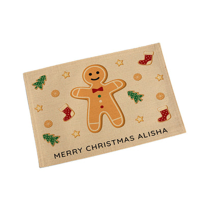 GINGERBREAD MERRY CHRISTMAS PERSONALISED PLACEMAT