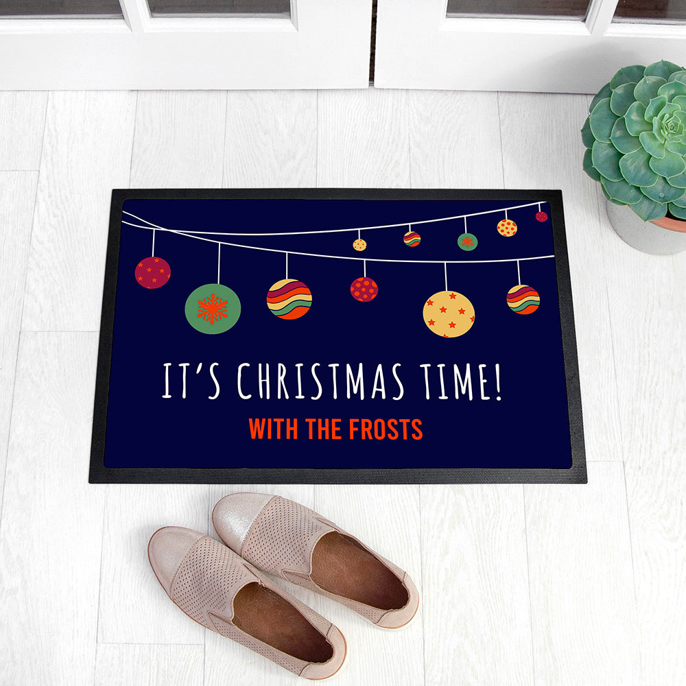 CHRISTMAS BAUBLE PERSONALISED INDOOR DOORMAT