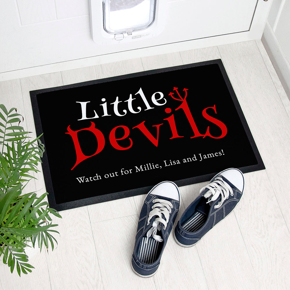 Eleanoras HALLOWEEN LITTLE DEVILS PERSONALISED INDOOR DOORMAT Indoor Doormats