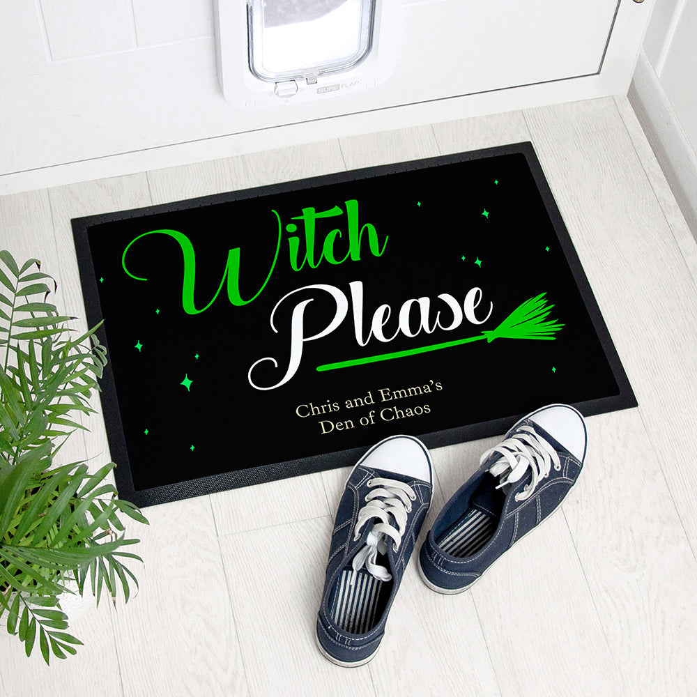 Eleanoras Personalised Witches Broom Indoor Doormat Doormats