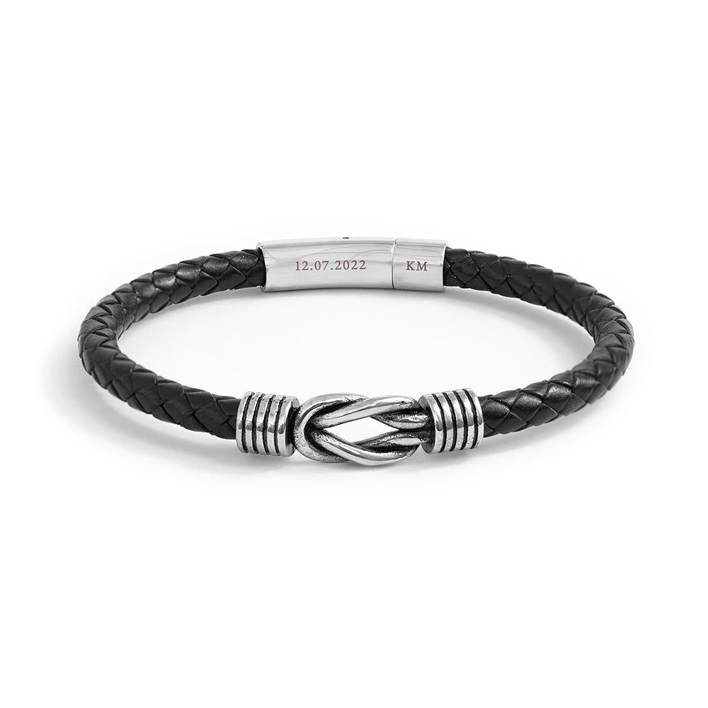 Eleanoras Men's Infinity Knot Personalised Leather Bracelet MENS JEWELLERY