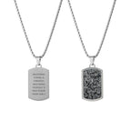 Eleanoras Mens Snowflake Obsidian Dog Tag Necklace 
