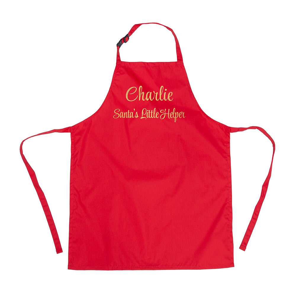 Eleanoras SANTAS LITTLE HELPER PERSONALISED RED APRON Aprons