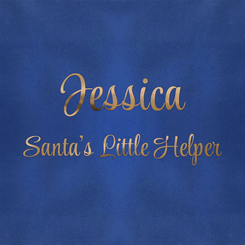 Eleanoras Personalised Santas Little Helper Blue Apron Aprons