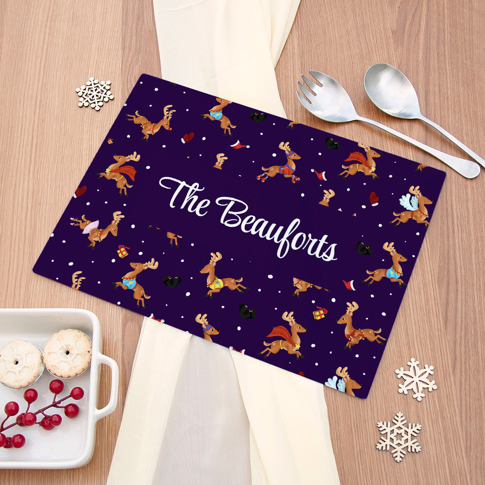 Eleanoras Personalised Reindeer Pattern Chopping Board Chopping Boards