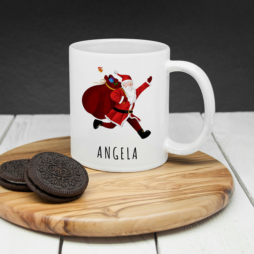 Eleanoras PLAYFUL SANTA PERSONALISED MUG Mugs