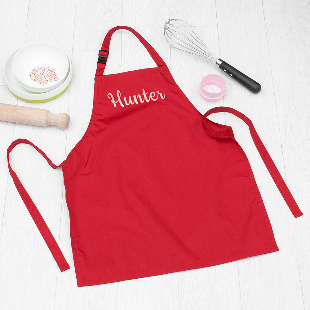 Eleanoras Personalised Children's Red Waterproof Apron Aprons