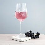 Eleanoras Personalised Love Heart Wine Glass Glassware