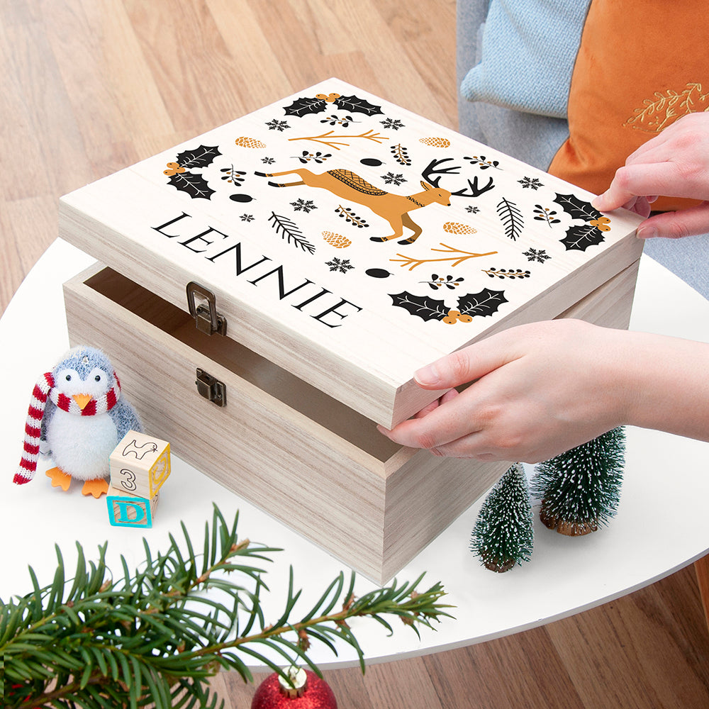 SCANDI DEER PERSONALISED CHRISTMAS EVE BOX CHRISTMAS EVE BOXES from Eleanoras
