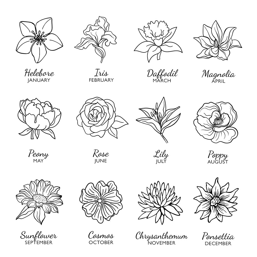 Eleanoras Personalised Silver Birth Flower Heart Compact Mirror Compact Mirrors