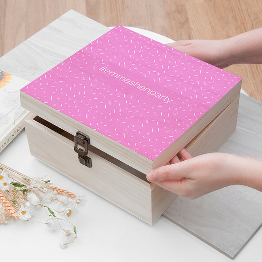 GIRLY PINK PERSONALISED KEEPSAKE BOX MEDIUM