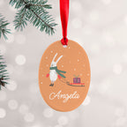Eleanoras Personalised Sleigh Rabbit Decoration Christmas Baubles & Decorations