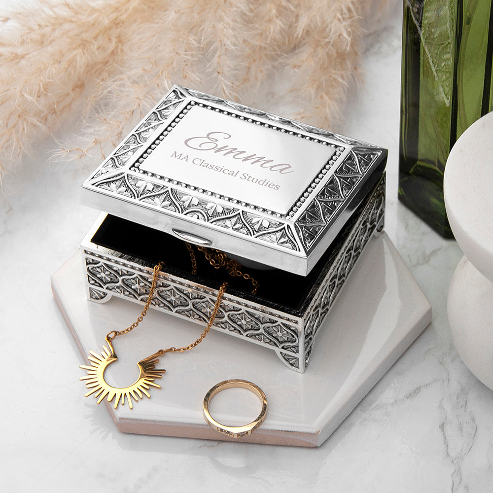 Eleanoras Personalised Graduation Silver Trinket Box Keepsakes
