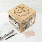 Eleanoras Couples Oak Photo Keepsake Box With Wreath Design Boxes & Chests