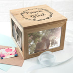 Eleanoras Couples Oak Photo Keepsake Box With Wreath Design Boxes & Chests