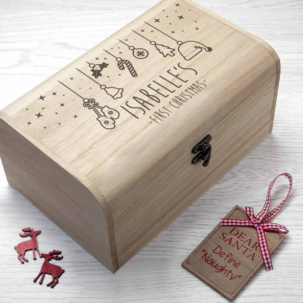 Eleanoras BABY'S FIRST CHRISTMAS PERSONALISED CHEST Christmas Eve Boxes