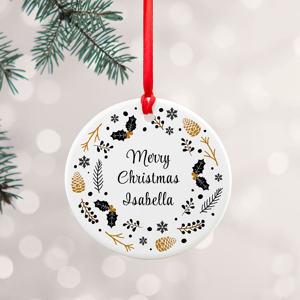 Eleanoras BOTANICAL NORDIC PERSONALISED ORNAMENT Christmas Baubles & Decorations