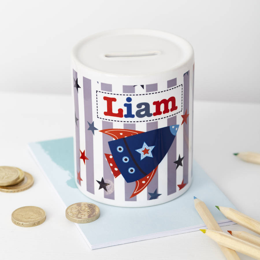 Eleanoras Space Rocket Personalised Money Box Money Boxes