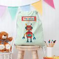 Eleanoras Personalised Robot PE Kit Bag PE Kit Bags