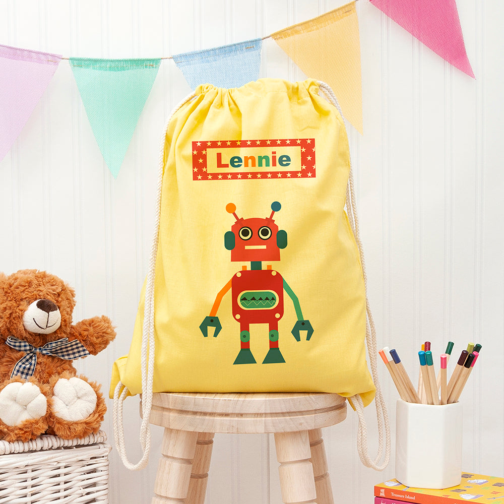 Eleanoras Personalised Robot PE Kit Bag PE Kit Bags
