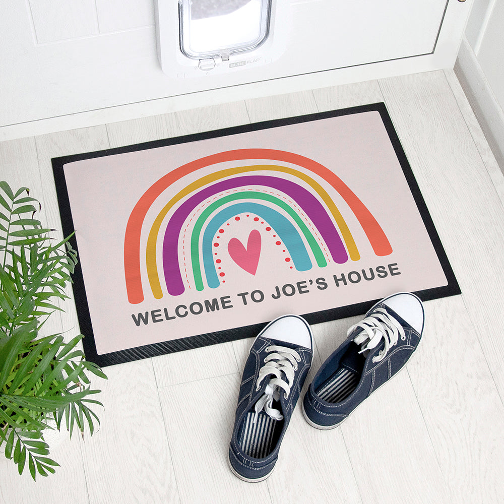 Eleanoras Personalised Bright Rainbow Doormat Doormats