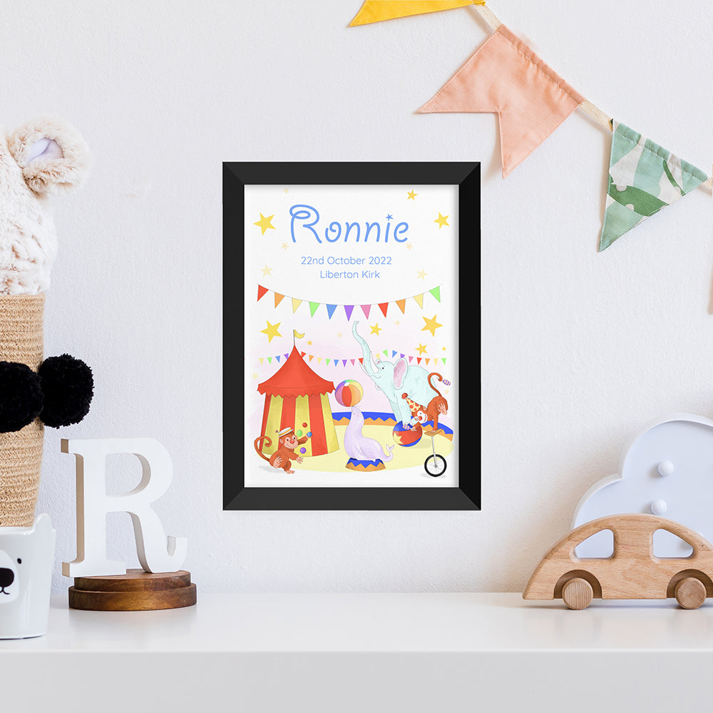 Eleanoras Personalised Circus Fun Framed Print 