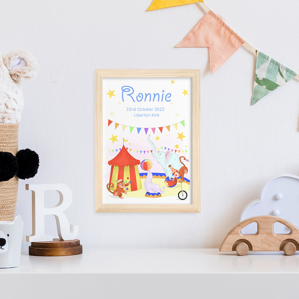 Eleanoras Personalised Circus Fun Framed Print 