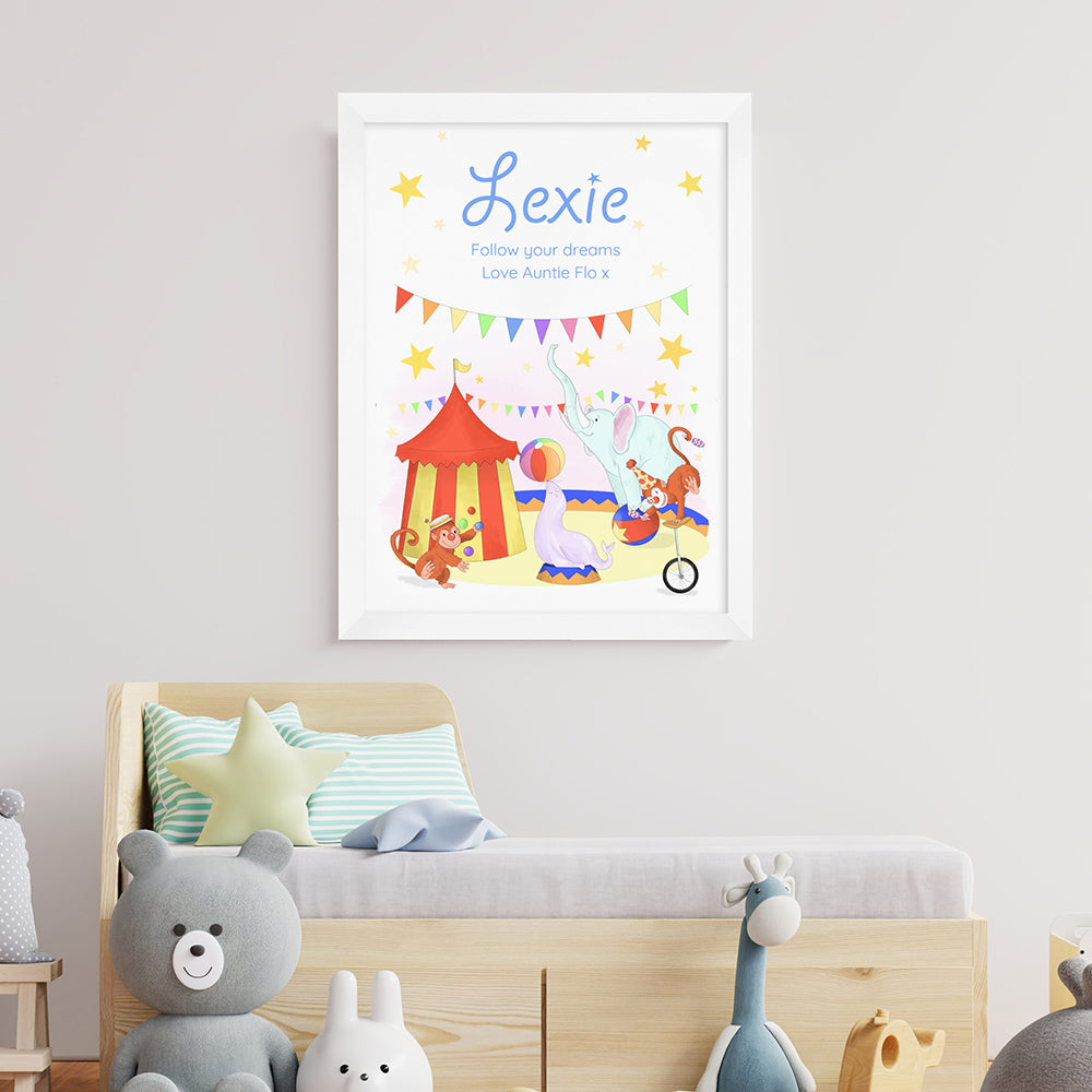 Eleanoras Personalised Circus Fun Framed Print 
