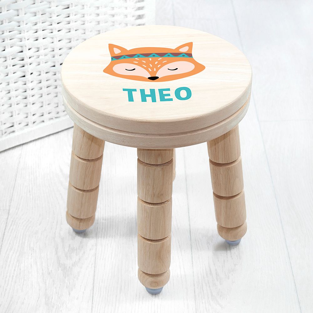 Eleanoras Personalised Cute Fox Stool Kids Stools