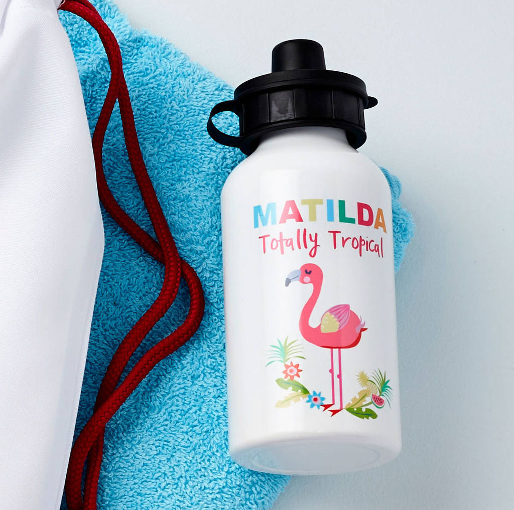 Eleanoras Personalised Flamingo Water Bottle Bottles & Flasks
