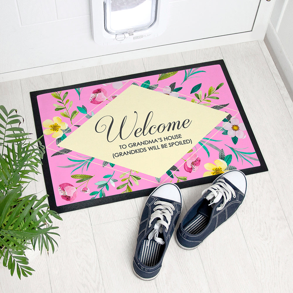 Floral Personalised Indoor Doormat
