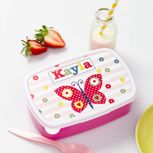 Personalised Girls Butterfly Lunch Box LUNCH BAGS & BOXES from Eleanoras